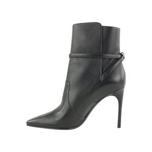 Off-White™ Size 40 Black Leather Ziptie Bootie